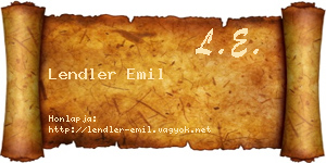 Lendler Emil névjegykártya