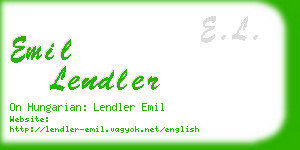 emil lendler business card